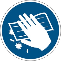 Brady™ ISO Safety Sign - Disinfect Surface, Pictogram