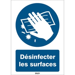 Brady ISO Safety Sign - Disinfect Surface, French 148 x 210 mm | Buy Online | Brady&trade; | Fisher Scientific