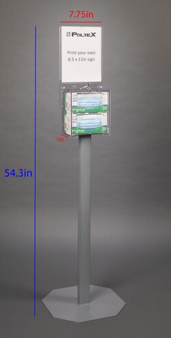 Poltex Mask Box Holder with Lock and Key Capacity: 2 Boxes, Mounting: Stand