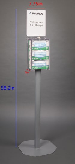 Poltex Mask Box Holder with Lock and Key Capacity: 3 Boxes, Mounting: Stand