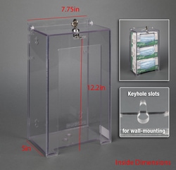 Poltex Mask Box Holder with Lock and Key Capacity: 3 Boxes, Mounting: Wall