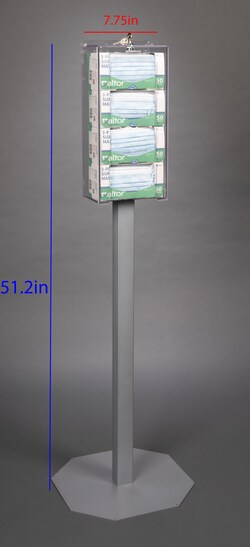 Poltex Mask Box Holder with Lock and Key Capacity: 4 Boxes, Mounting: Stand