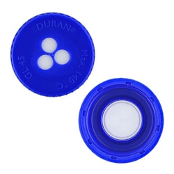 Chemglass Life Sciences&nbsp;Cap, GL-45, Blue, Vented, Non-Sterile, Polypropylene
