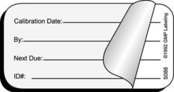 Gmp Labeling Inc Calibration Date (Self Laminating) Status Label - 2x1,