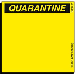 Gmp Labeling Inc Quarantine Status Label - Laser Print - 2x2, Quantity: