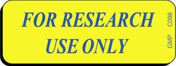 Gmp Labeling Inc For Research Use Only Label - 2 x 0.75, Quantity: Each