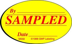 Gmp Labeling Inc Sampled Material Label - 2.00 oval, Quantity: Each of