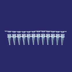USA Scientific Inc&nbsp;0.2 mL PCR 12-tube strip with flat 12-cap strips, natural