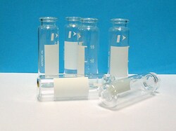 Perkin Elmer US LLC&nbsp;20 mL Clear Glass Crimp Top Vial with Write-On Patch, 1000/pk