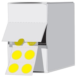 GA International Writable Cryogenic Labels 0.35" / 9mm Circle Yellow From