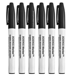 GA International&nbsp;Alcohol And Water Resistant Cryogenic Marker - Fine Tip Black  6/pack