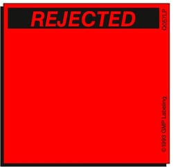 Gmp Labeling Inc Rejected Label - Laser Print - 2x2, Quantity: Pack of