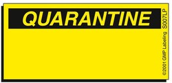 Gmp Labeling Inc Quarantine Status Label - Laser Print - 2x1, Quantity: