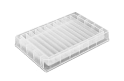 Arcticwhite LLC&nbsp;12 Column Partitioned Reservoir, Low Profile, Pyramid Bottom, 12 Partitioned Columns, 7ML/Column Low Profile, Polypropylene (PP), 25 Reagent Reservoirs per Case