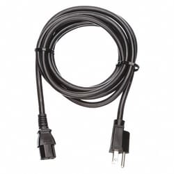 Grainger&nbsp;10 ft SJT 14 AWG 3-conductor power cord, IEC C13 to NEMA 5-15P, black, 15 A, 125 V, for projectors, printers, servers