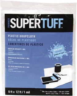 MSC TRIMACO 03303 Medium Weight HDPE Plastic Drop Cloth 12' x 9', 1mm Thick