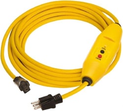MSC Tower 30438052-01 1 Outlet, 125 Volt, 15 Amp Rating, 4 to 6mA Max Surge, Plug In, Automatic, Commercial, Industrial GFCI 25 Ft. Long Cord, 5-15P and R NEMA Configuration, Polycarbonate Housing