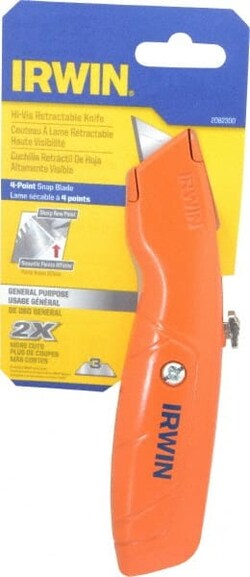 MSC Irwin 2082300 Retractable Blade Utility Knife 8-5/8" Overall Length,