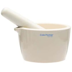 Cole-Parmer Cole-Parmer Mortar and Pestle Set, porcelain, 400 mL, Quantity: