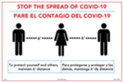 HCL Labels COVID-19 Coronavirus Stop The Spread Sign - Adhesive Vinyl -