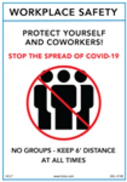 HCL Labels COVID-19 Workplace Safety No Groups - Adhesive Vinyl - 10" x