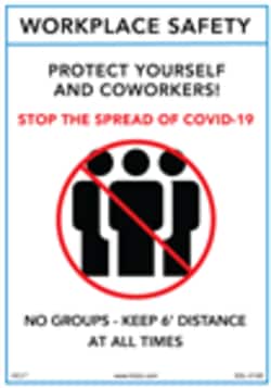 HCL Labels&nbsp;COVID-19 Workplace Safety No Groups - Plastic - 10