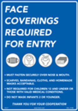 HCL Labels&nbsp;Face Coverings Required For Entry Sign - Adhesive Vinyl - 10