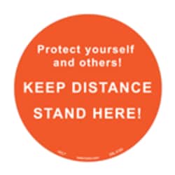 HCL Labels Social Distancing Floor Sign - Protect yourself and others!