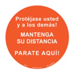 HCL Labels Social Distancing Floor Sign (Spanish) - Protect yourself and