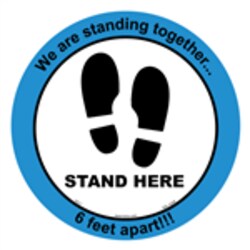 HCL Labels&nbsp;We Are Standing Together Social Distance Floor Sign