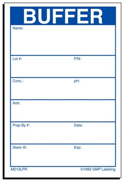 Gmp Labeling Inc&nbsp;Buffer Material Label - Removable - Laser Print - Removable - 2x3