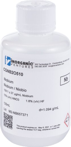 Inorganic Ventures 10 000UG/ML NIOBIUM TA FREE1, Quantity: Each of 1
