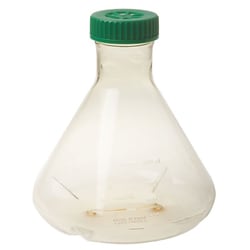 Chemglass Life Sciences Flask, Fernbach, 3L, Polycarbonate, Baffled Bottom, 70mm Vented Cap, Max Volume: 4, 000mL