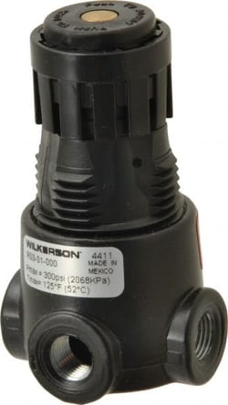 MSC Wilkerson R03-01-000 1/8 NPT 2 - 125 psi Miniature Zinc Regulator 300 Max Supply psi, 13 CFM, 32 to 125°F, 1.65