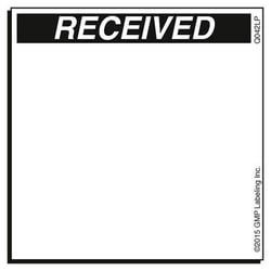 Gmp Labeling Inc Received Quality Control Label - Laser Print - 2x1, Quantity: