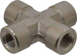 MSC Ham-Let 3000988 1/4" 316 Stainless Steel Pipe Cross FNPT Ends, 6,200