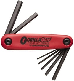 MSC Bondhus 12592 7 Piece Fold-Up Hex Key Set Hex Range 1.5 to 6mm, Quantity:
