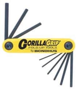 MSC&nbsp;Bondhus 12589 9 Piece Fold-Up Hex Key Set Hex Range 5/64 to 1/4