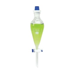 Chemglass Life Sciences&nbsp;Chemglass PYREX Squibb separatory funnel, 125 mL, PTFE stopcock, stopper #22