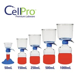 Alkali Scientific CellPro™ Vacuum Filtration Flasks, 50mL onto Conical Tube, 0.22µm Membrane, Single Wrapped, Sterile, 12/cs