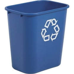 MSC Rubbermaid FG295673BLUE 28 Qt Rectangle Blue Recycling Container Polyethylene