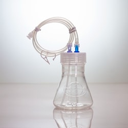 Thomson Instrument Company&nbsp;Optimum Growth 250mL Flask, w/ Dual Port Cap, Sterile