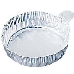 Cole-Parmer Essentials Aluminum Crimped-Walled Weighing Dishes with Tab, 70 mm dia, 60 mL; 100/PK