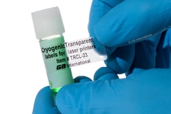 GA International Transparent Removable Cryo-LazrTAG™- Cryogenic Labels for Laser Printers (US Letter Size) PATENTED