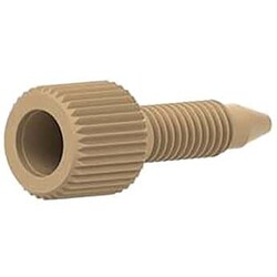 Cole-Parmer&nbsp;Idex Port Plug, Standard Knurl, Natural PEEK, 10-32 Coned Extra Long Thread