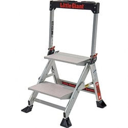 MSC Little Giant. 11902 2 Steps, 2' High, Type IAA Rating, Aluminum Step Stand 375 Lb Capacity, 21-1/2