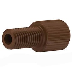 Cole-Parmer Idex Super Flangeless Nut, Standard Knurl, Natural PPS, 1/8"