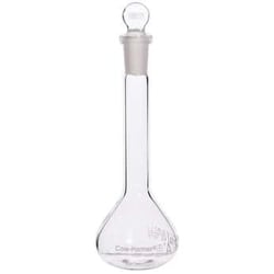 Cole-Parmer&nbsp;Essentials Volumetric Flask, Glass, with Glass Stopper, 25 mL; 2/PK