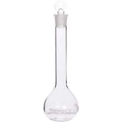 Cole-Parmer&nbsp;Essentials Volumetric Flask, Glass, with Glass Stopper, 50 mL; 2/PK