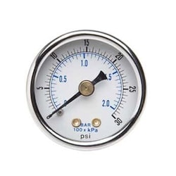Cole-Parmer Utility Pressure Gauge, 1.5" Dia, 1/8" NPT(M) Back Connection;